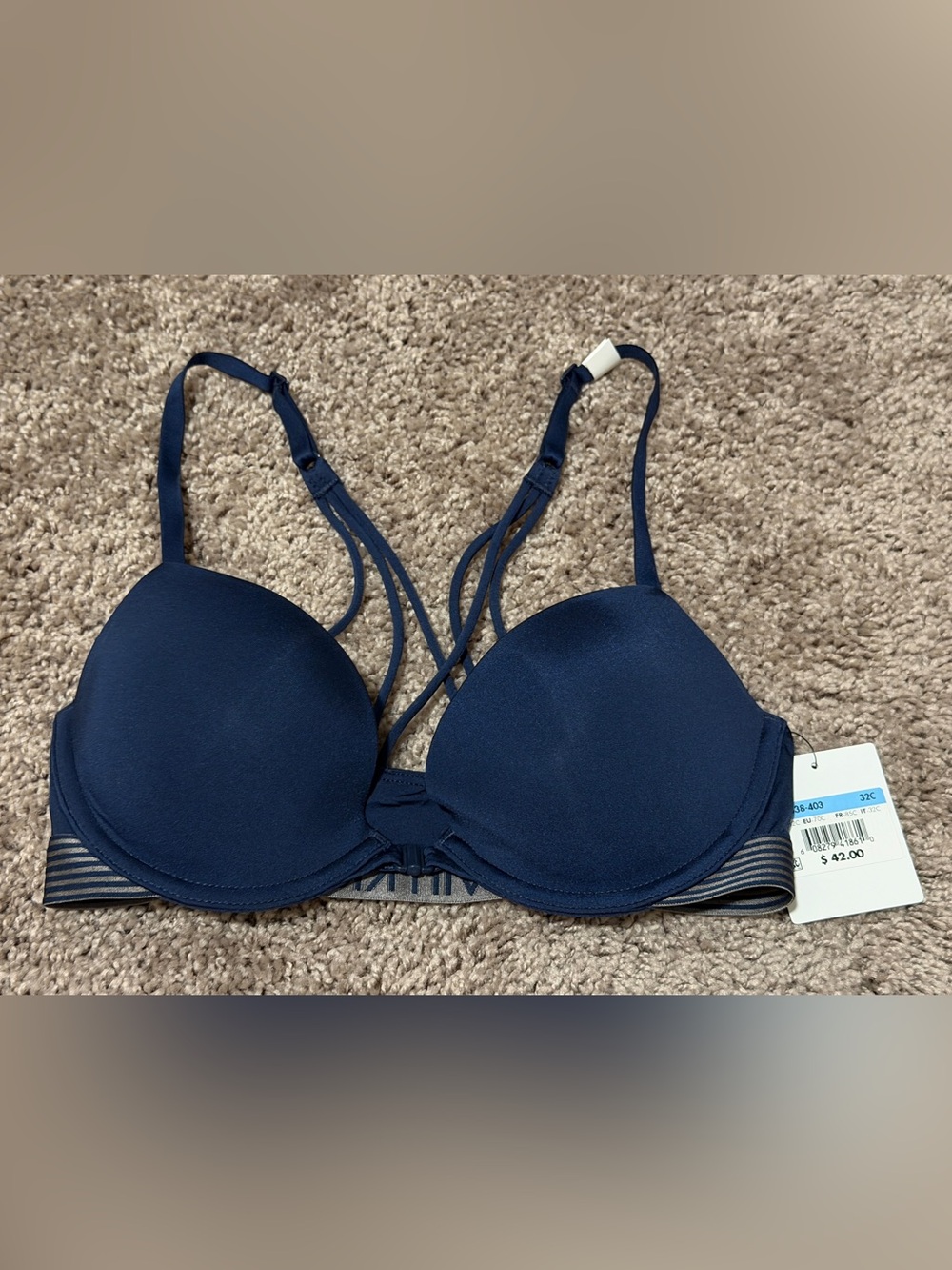 Calvin Klein Perfectly Fit Push Up Plunge Bra Blue